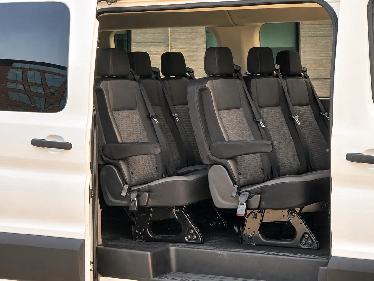 Ford Transit interior cabin view through sliding door